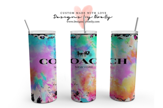 Luxury Bag Inspired 20 oz Skinny Tumbler Sublimation, Designer Bag, Colorful, Horse