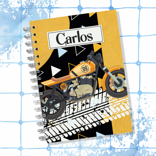 Motorcycle Spiral Notebook / Grade Tracker / Schedule / Assignments