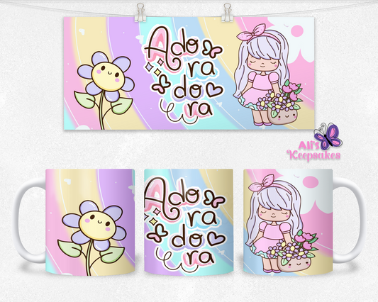Taza hermosa "Adoradora" Colores Pasteles