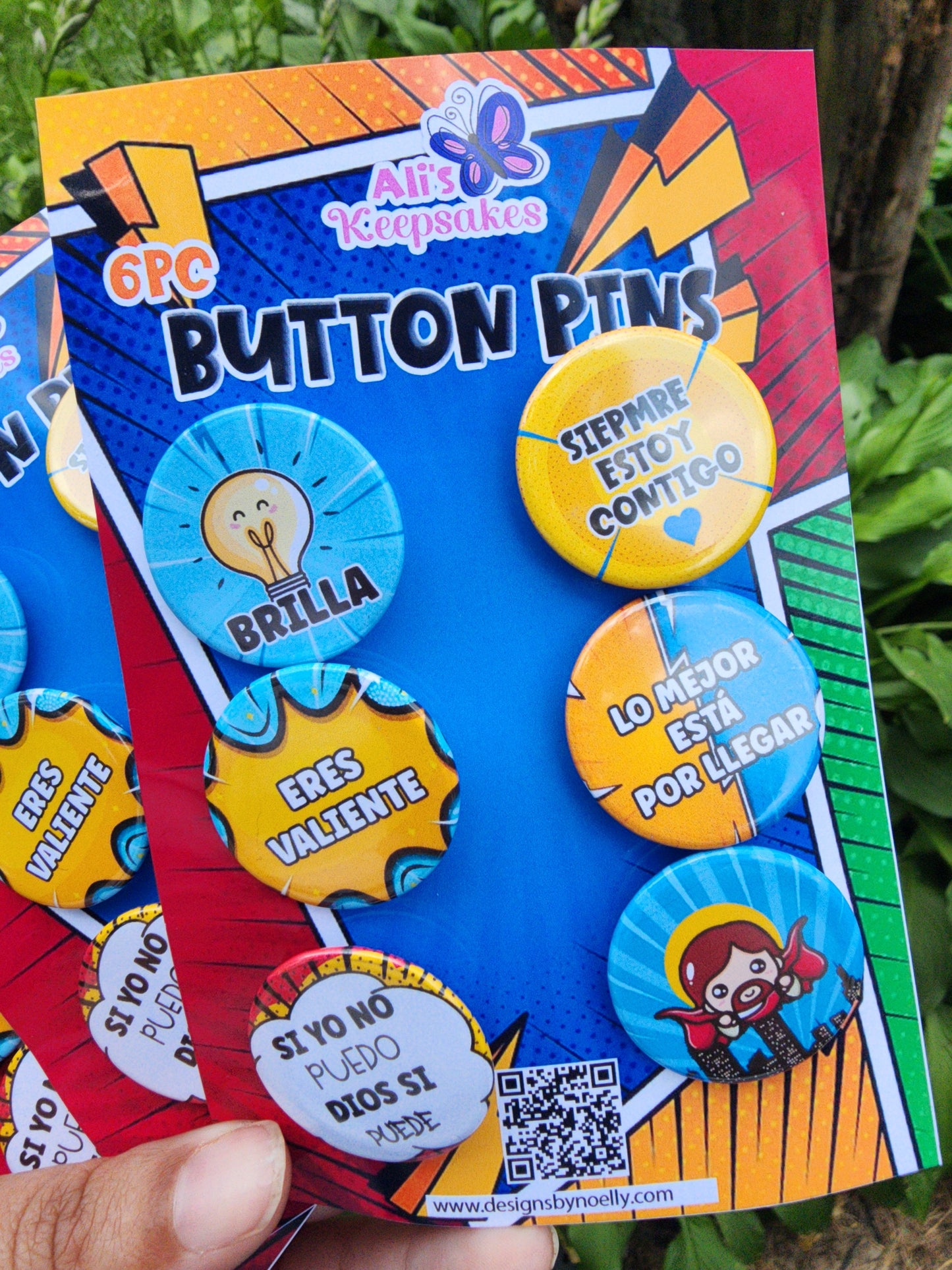 Set of 6 Small Super Hero Theme Pins 1.25"