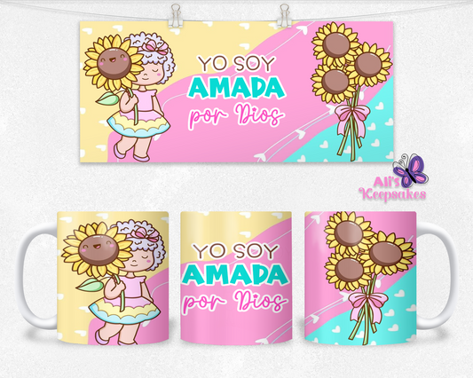 Taza "YO SOY AMADA POR DIOS"