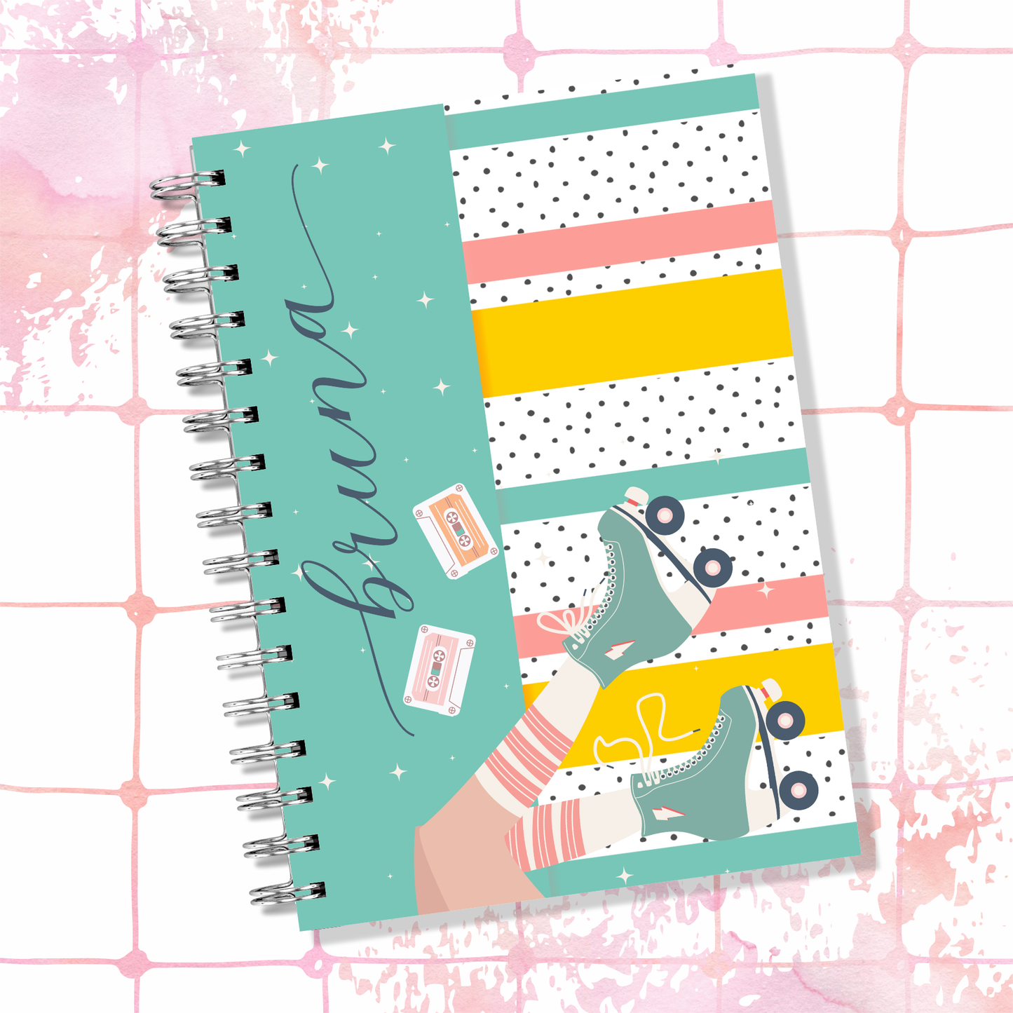 Roller Skates Spiral Notebook / Grade Tracker / Schedule / Assignments