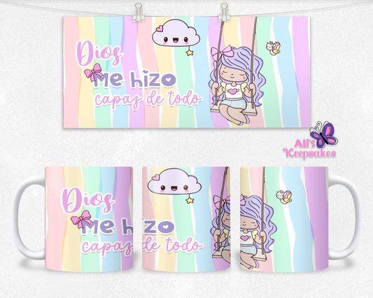 Taza "DIOS ME HIZO CAPAZ DE TODO"