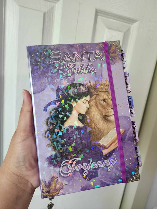 Biblia Princesa y León  | Flores • Colores Personalizados • Reina Valera 1960