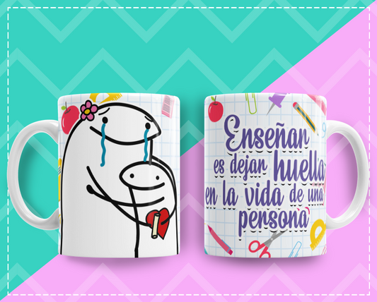 Taza Flork "Ensenar es dejar huella en la vida de una persona" MAESTRA