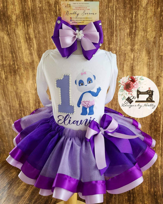 Word Party Lulu Girl Tutu Outfit Purple and Lavender