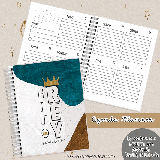 Hijo del Rey / Agenda / Planner / Libreta / English/ Spanish