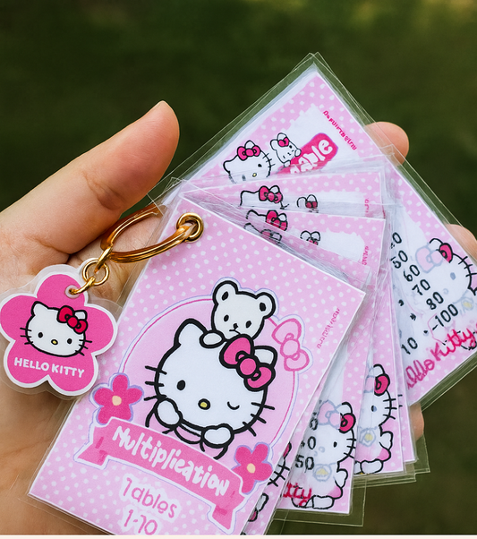Llavero Educativo de Tablas de Multiplicar | Multiplication Keychain Card Holder