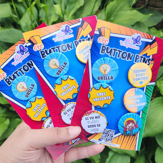 Set of 6 Small Super Hero Theme  Pins 1.25"