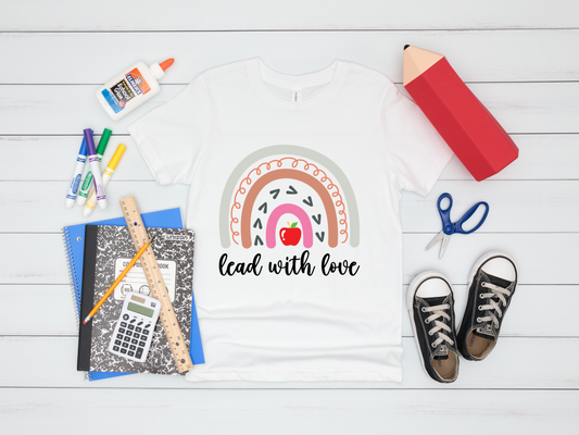 Lead With Love ,  Boho Rainbow T-Shirt