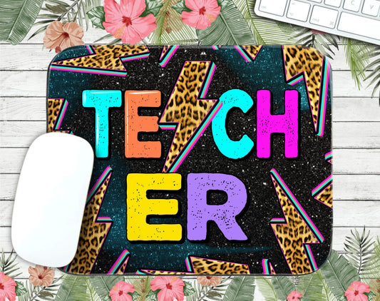 Teacher Mouse Pad, Lightning, Leopard, Animal Print