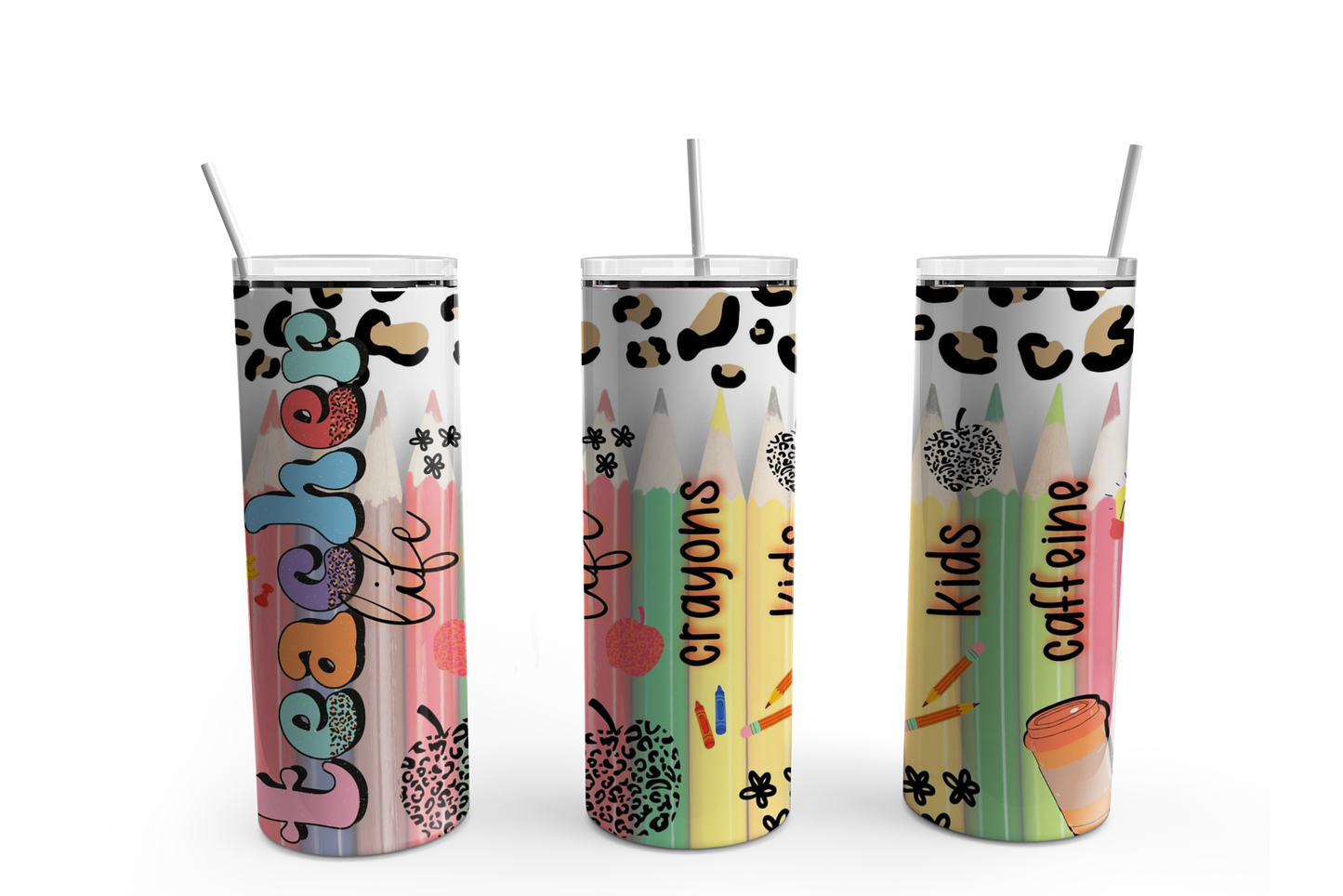 Teacher Life Crayons, Kids, Caffeine  Custom 20oz Tumbler Cup