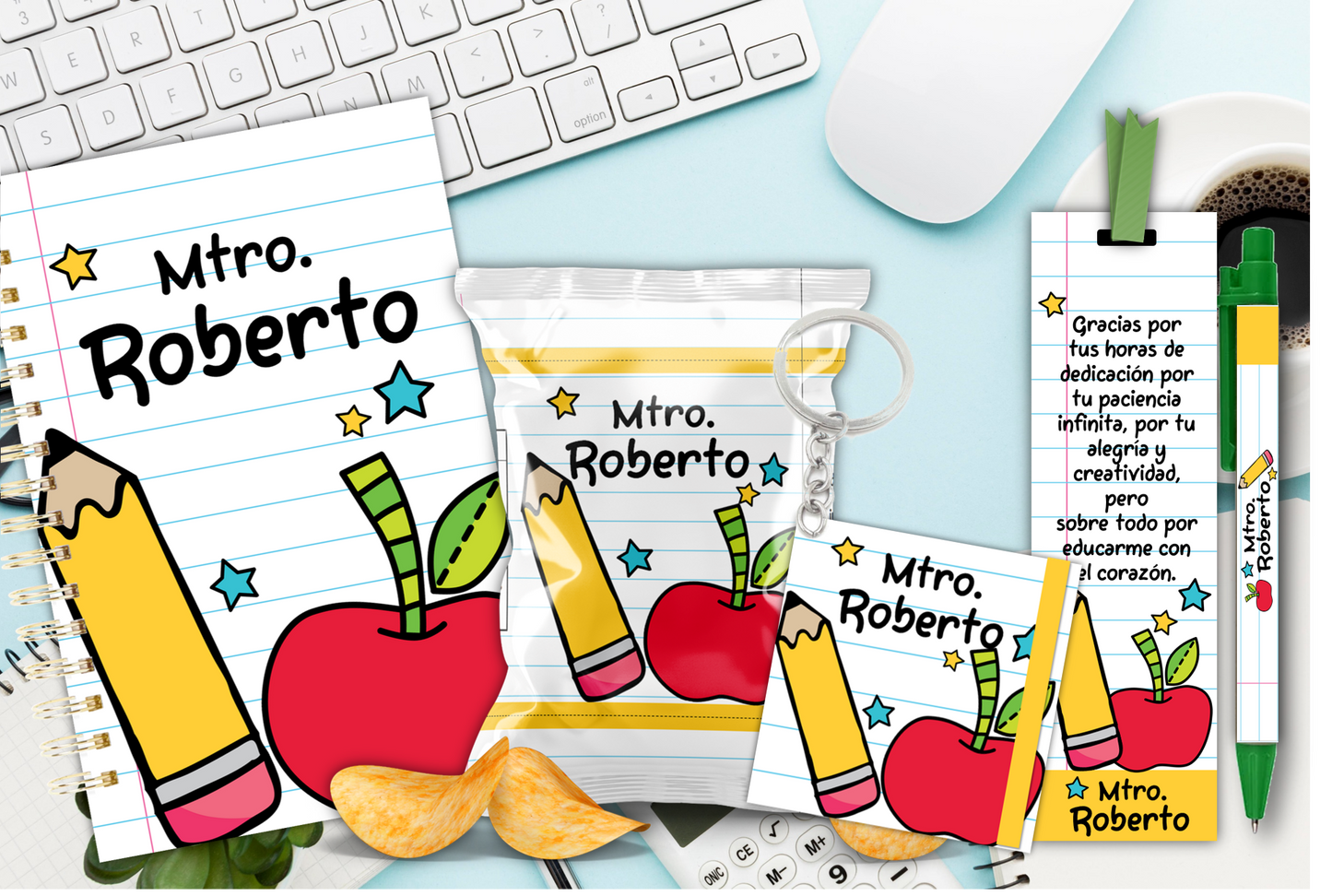 Pencil & Apple Kit / Lapiz y Manzana Kit / Teacher Appreciation Git / Dia del Maestro / Regalos Personalizados (Copy)