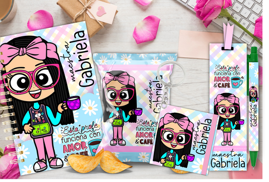 Cute Teacher with Coffee Kit / Linda Maestra con Cafe Kit / Teacher Appreciation Git / Dia del Maestro / Regalos Personalizados