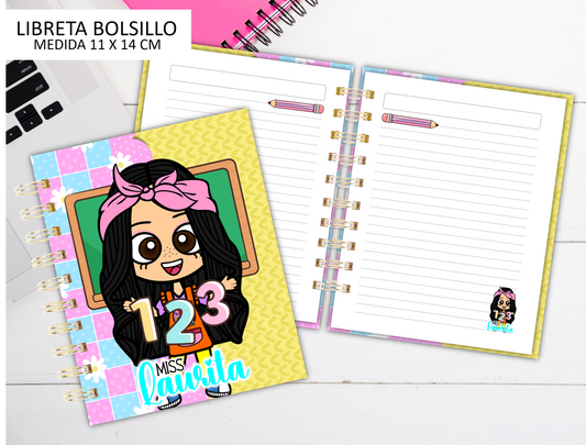 Cute Teacher 123 Pocket Notebooks / Libretas de Bolsillo / Teacher's Gift / Students / Estudiantes / Maestros