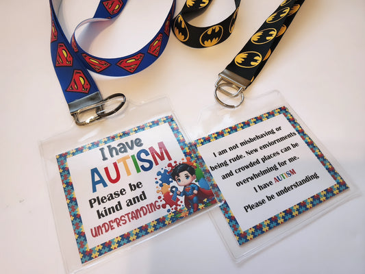 Autism Identification Card with Lanyard | Tarjeta de identificación de Autismo con Portagafete