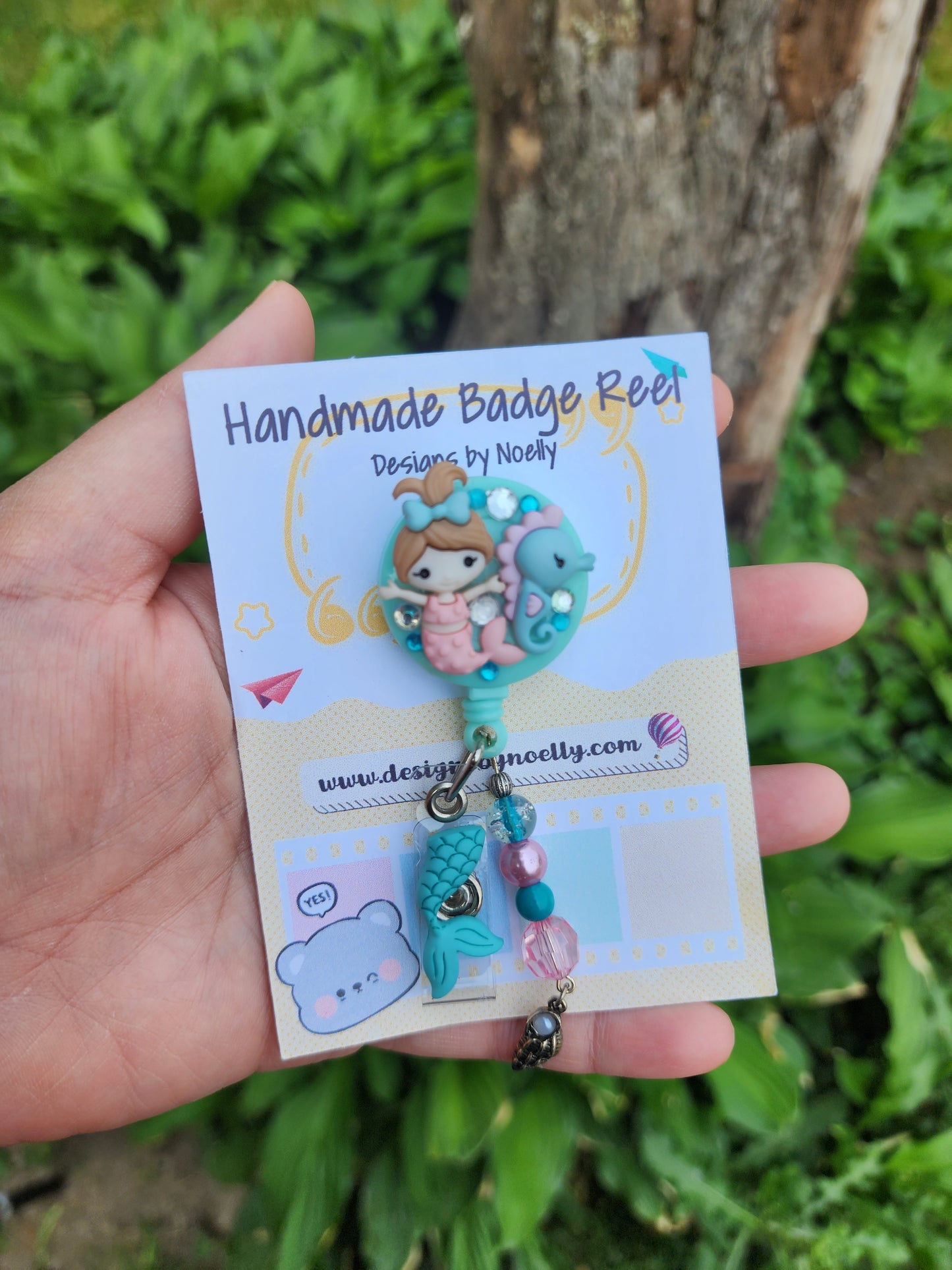 Pastel Colors Mermaid Badge Reel