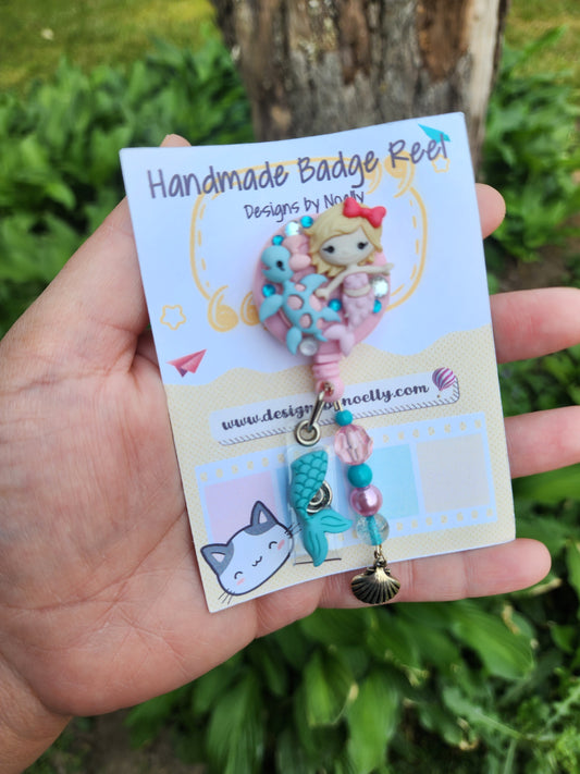 Pastel Colors Mermaid Badge Reel
