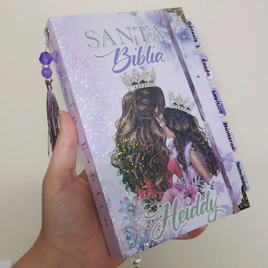 Biblia Reina y Princesa 👑🌸 | Flores Lavanda | Mujer & León | Reina Valera 1960 • NVI • KJV