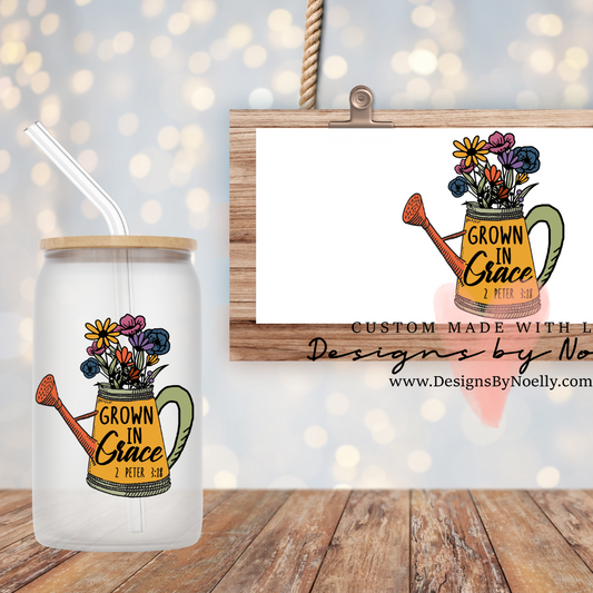 Grow in Grace 2 Peter 3:18 Can Glass Cup