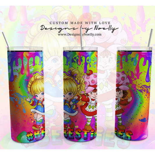 Strawberry Shortcake & Rainbow Brite Besties 20 oz Sublimated Tumbler