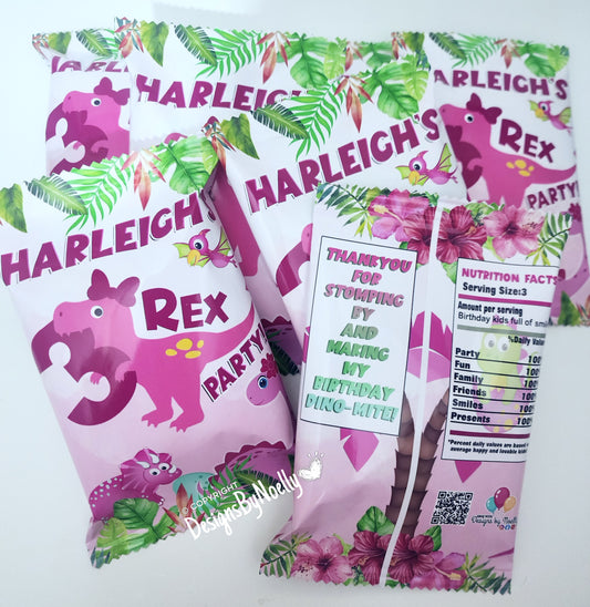 Pink Dino Party Favors