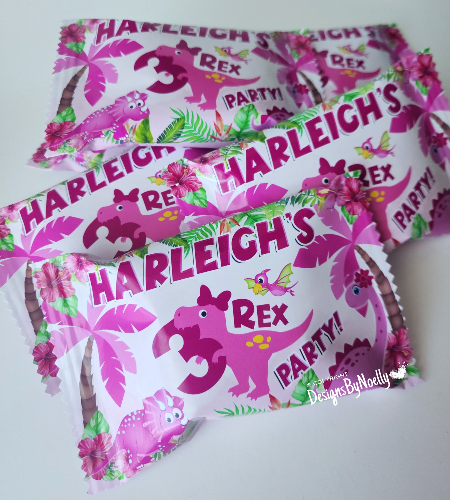 Pink Dino Party Favors