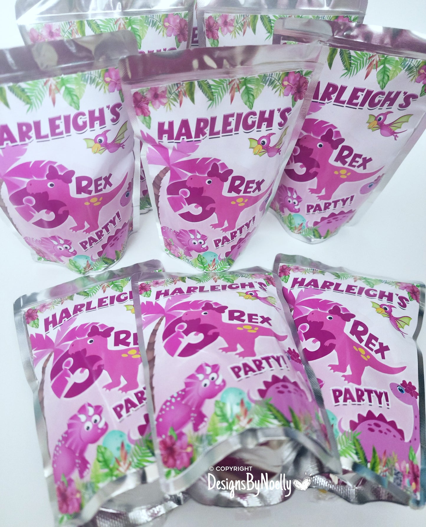 Pink Dino Party Favors