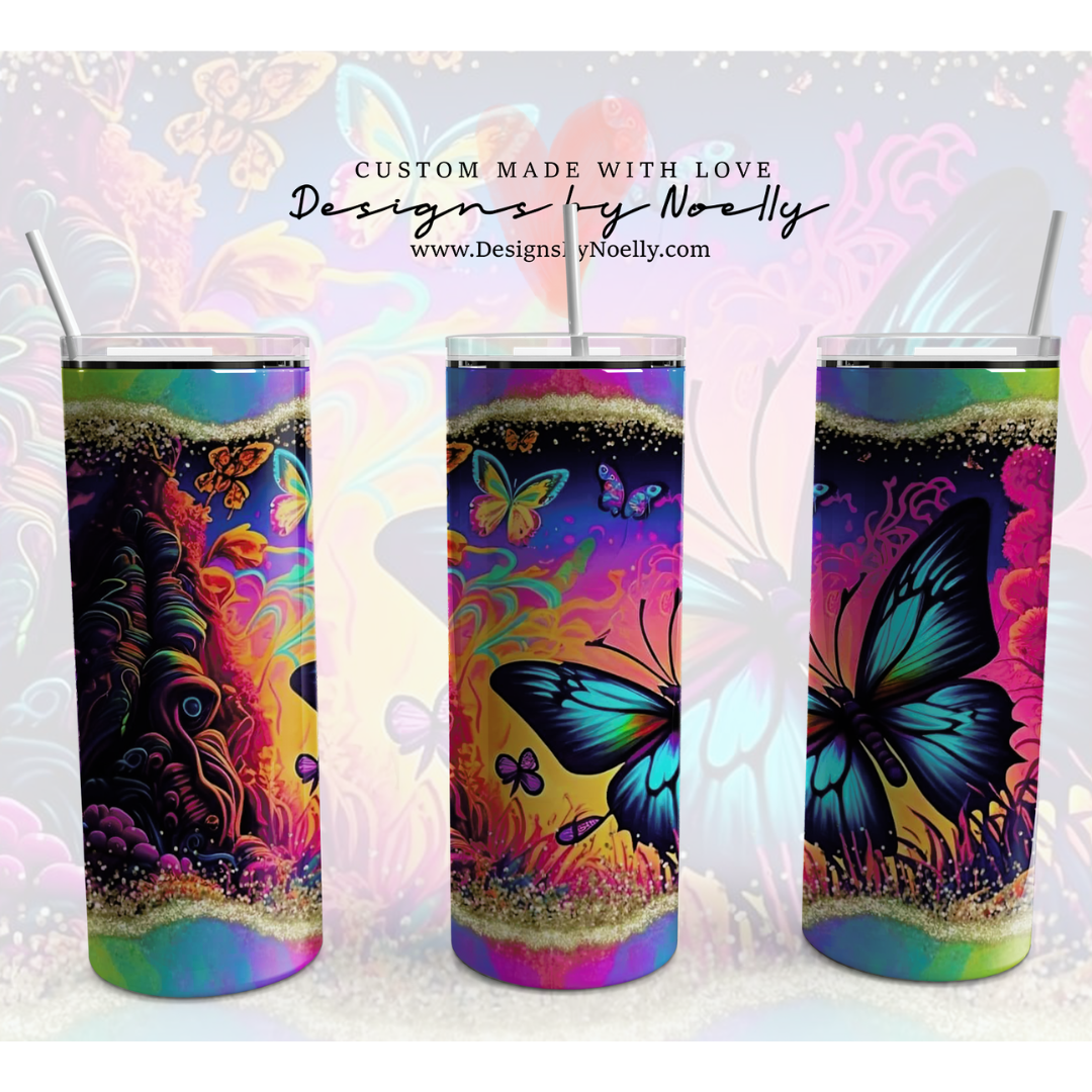 Butterfly Colorful 20oz Tumbler