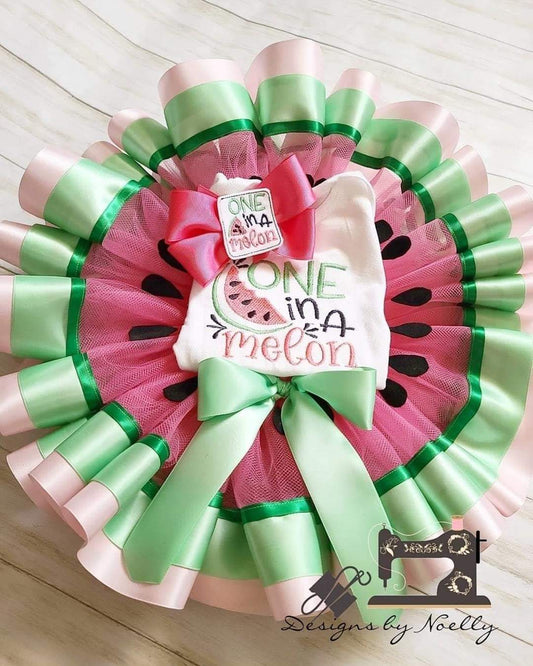 One in a Melon Girl  Trimmed Tutu Outfit