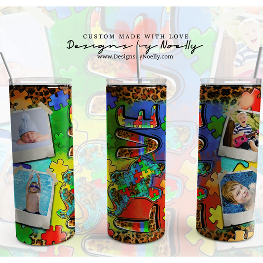 Autism LOVE Photo Tumbler 20 oz