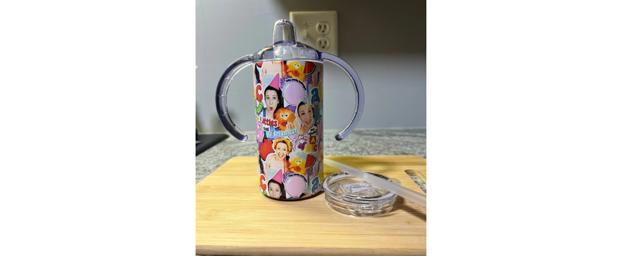 Ms. Rachel - Sippy Cup - Lid and Straw also included - Icky Sticky Bubblegum - Pink and Blue available - Matching Mama Cup